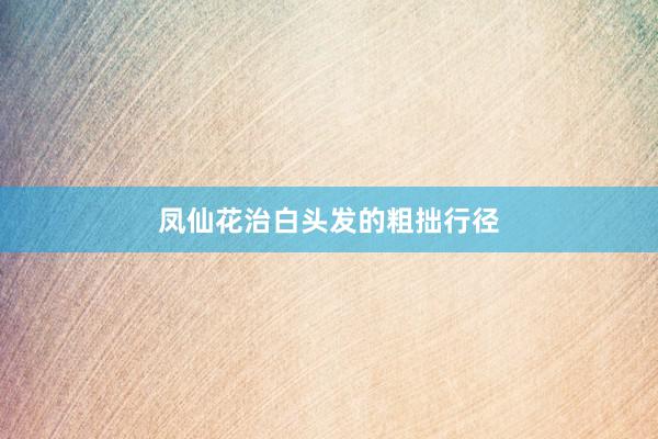 凤仙花治白头发的粗拙行径