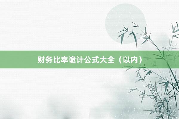财务比率诡计公式大全（以内）